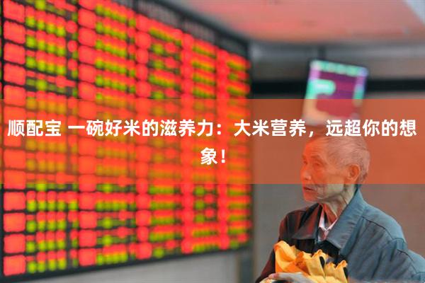 顺配宝 一碗好米的滋养力：大米营养，远超你的想象！