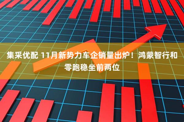 集采优配 11月新势力车企销量出炉！鸿蒙智行和零跑稳坐前两位
